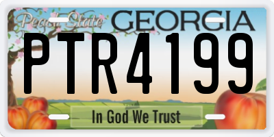 GA license plate PTR4199