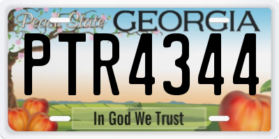 GA license plate PTR4344