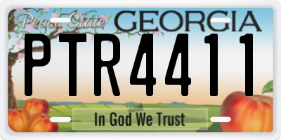 GA license plate PTR4411