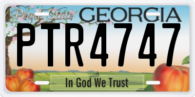 GA license plate PTR4747