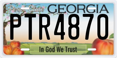 GA license plate PTR4870