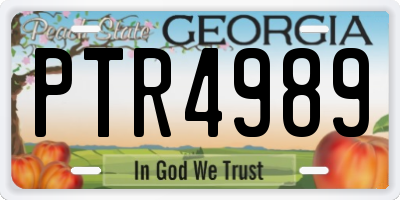 GA license plate PTR4989