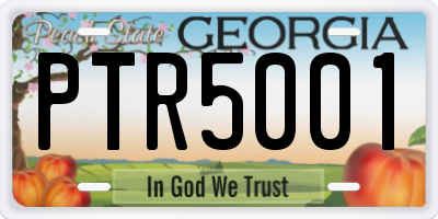 GA license plate PTR5001