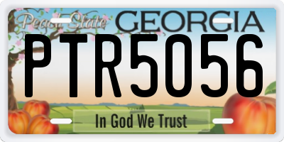 GA license plate PTR5056