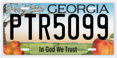 GA license plate PTR5099