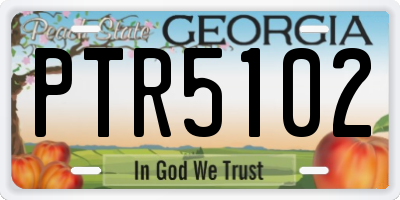 GA license plate PTR5102