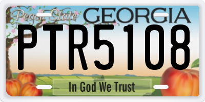 GA license plate PTR5108