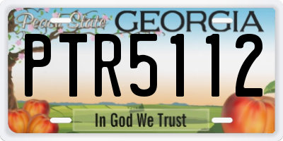 GA license plate PTR5112
