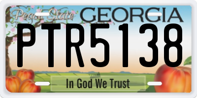 GA license plate PTR5138