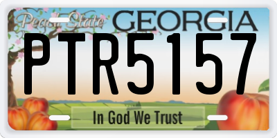 GA license plate PTR5157