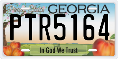 GA license plate PTR5164