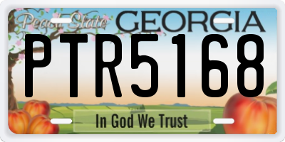 GA license plate PTR5168