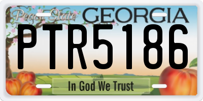 GA license plate PTR5186