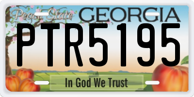 GA license plate PTR5195