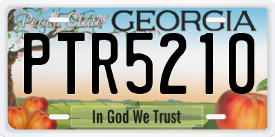 GA license plate PTR5210