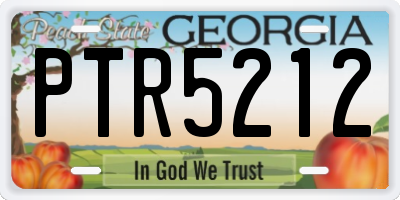 GA license plate PTR5212