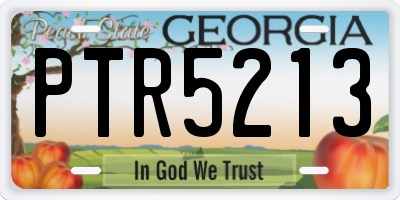 GA license plate PTR5213