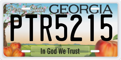 GA license plate PTR5215