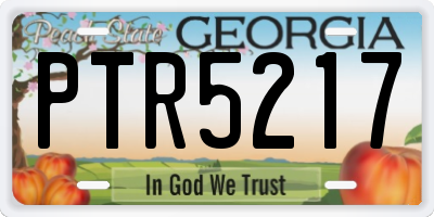 GA license plate PTR5217