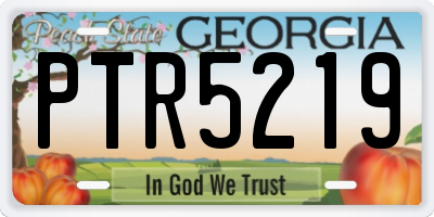 GA license plate PTR5219