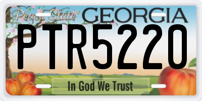 GA license plate PTR5220