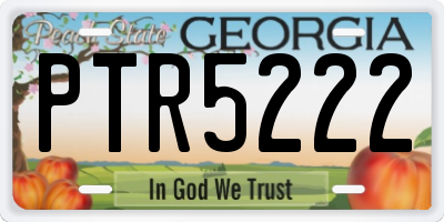 GA license plate PTR5222