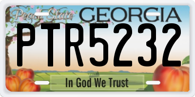 GA license plate PTR5232
