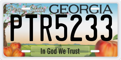 GA license plate PTR5233
