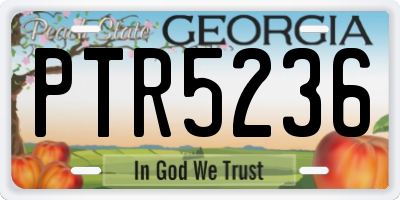 GA license plate PTR5236