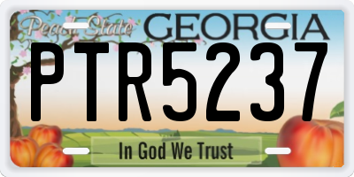 GA license plate PTR5237