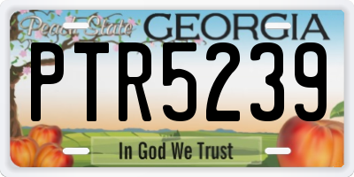 GA license plate PTR5239