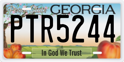 GA license plate PTR5244