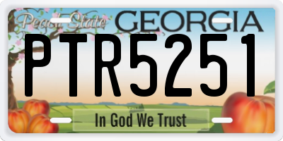 GA license plate PTR5251