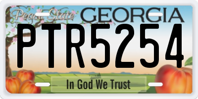 GA license plate PTR5254
