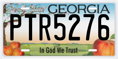 GA license plate PTR5276