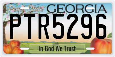 GA license plate PTR5296
