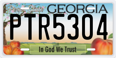 GA license plate PTR5304