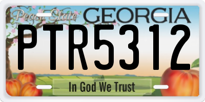 GA license plate PTR5312