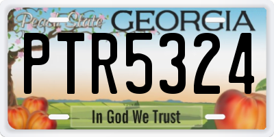 GA license plate PTR5324