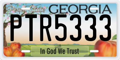 GA license plate PTR5333