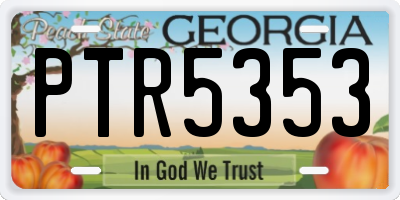 GA license plate PTR5353