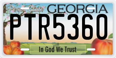 GA license plate PTR5360