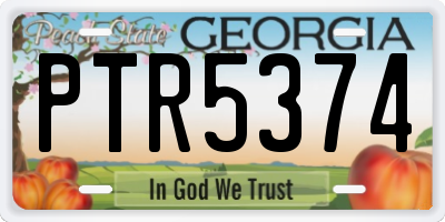 GA license plate PTR5374