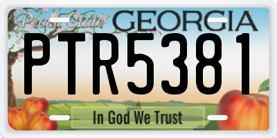 GA license plate PTR5381