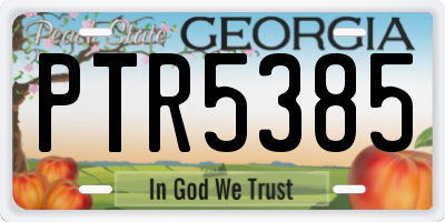 GA license plate PTR5385
