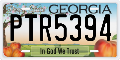 GA license plate PTR5394