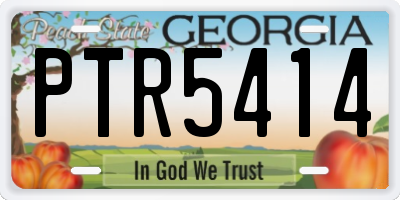 GA license plate PTR5414