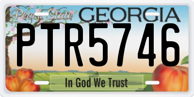 GA license plate PTR5746