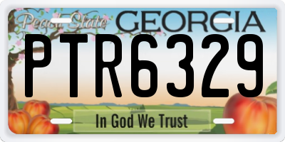 GA license plate PTR6329