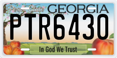 GA license plate PTR6430